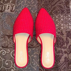 Red slip-ons